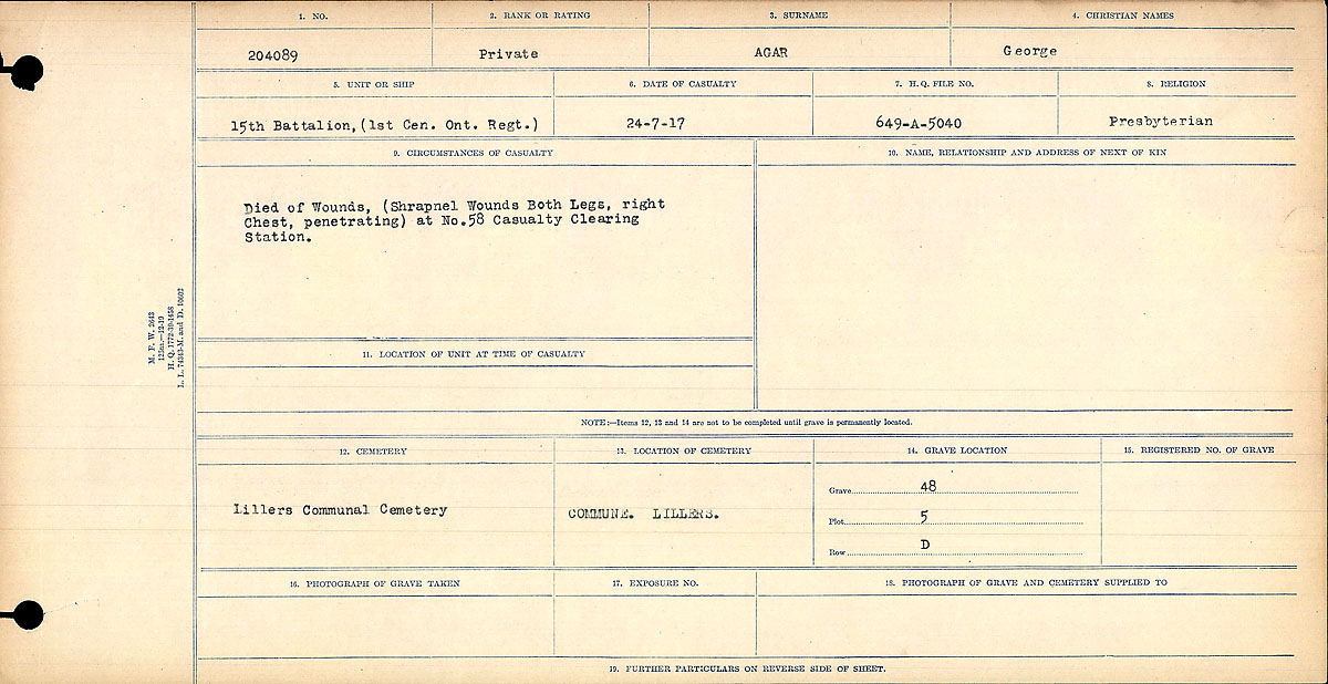 Circumstances of death registers