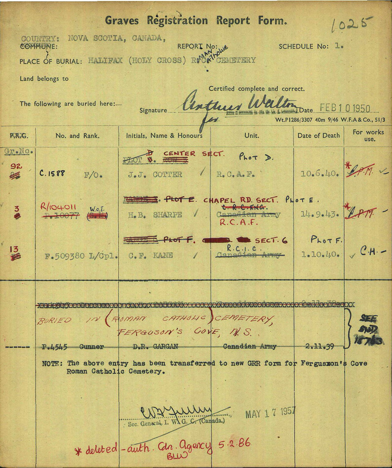 Graves Registration Form