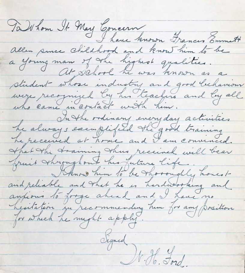 Letter of recommendation