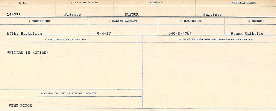 Circumstances of death registers
