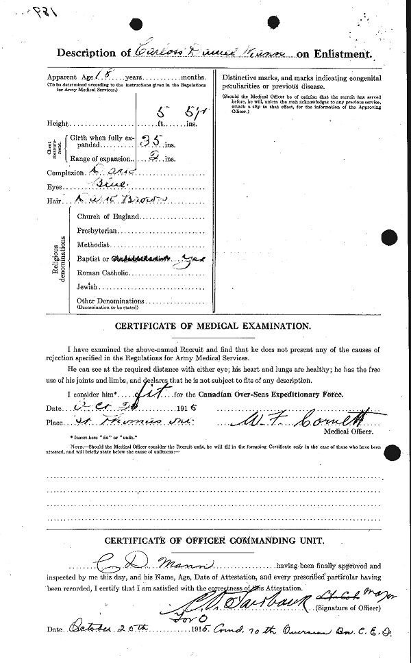 Attestation Paper ( back)