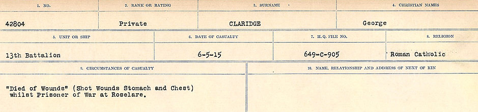 Circumstances of Death Registers