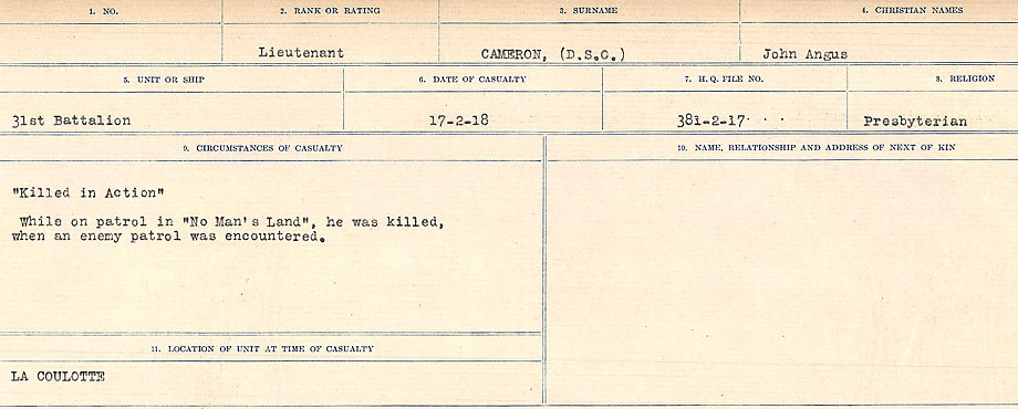 Circumstances of Death Registers