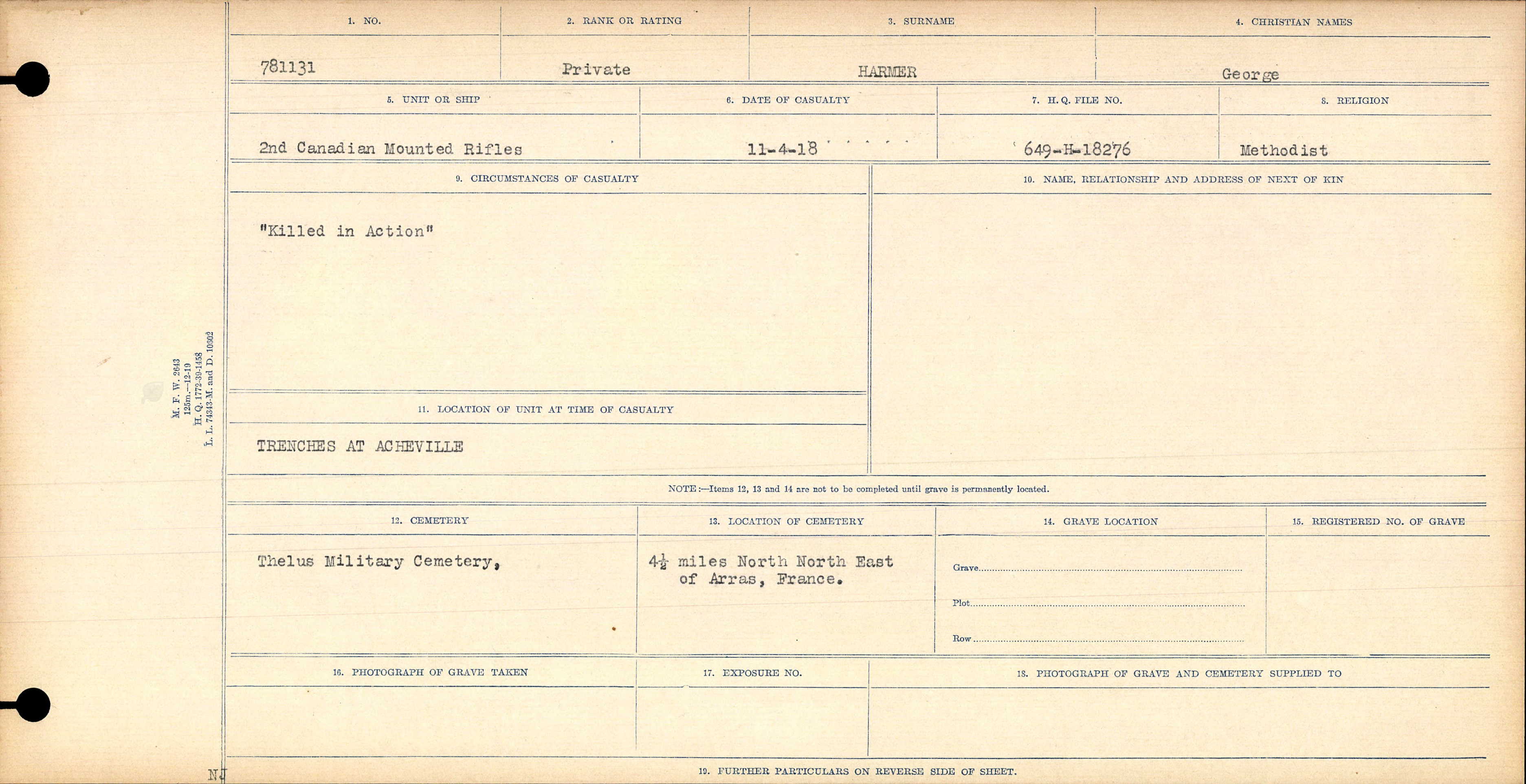 Circumstances of Death Registers