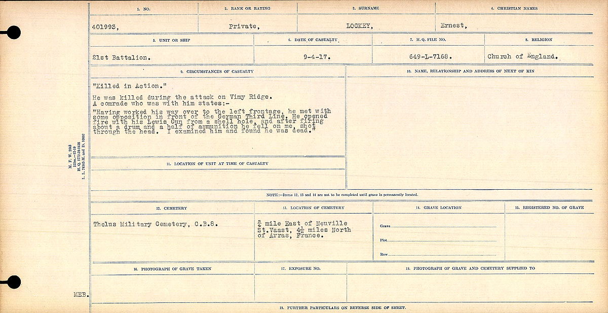 Circumstances of death registers