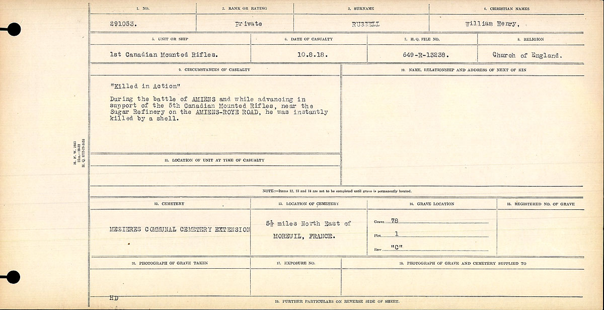 Circumstances of death registers
