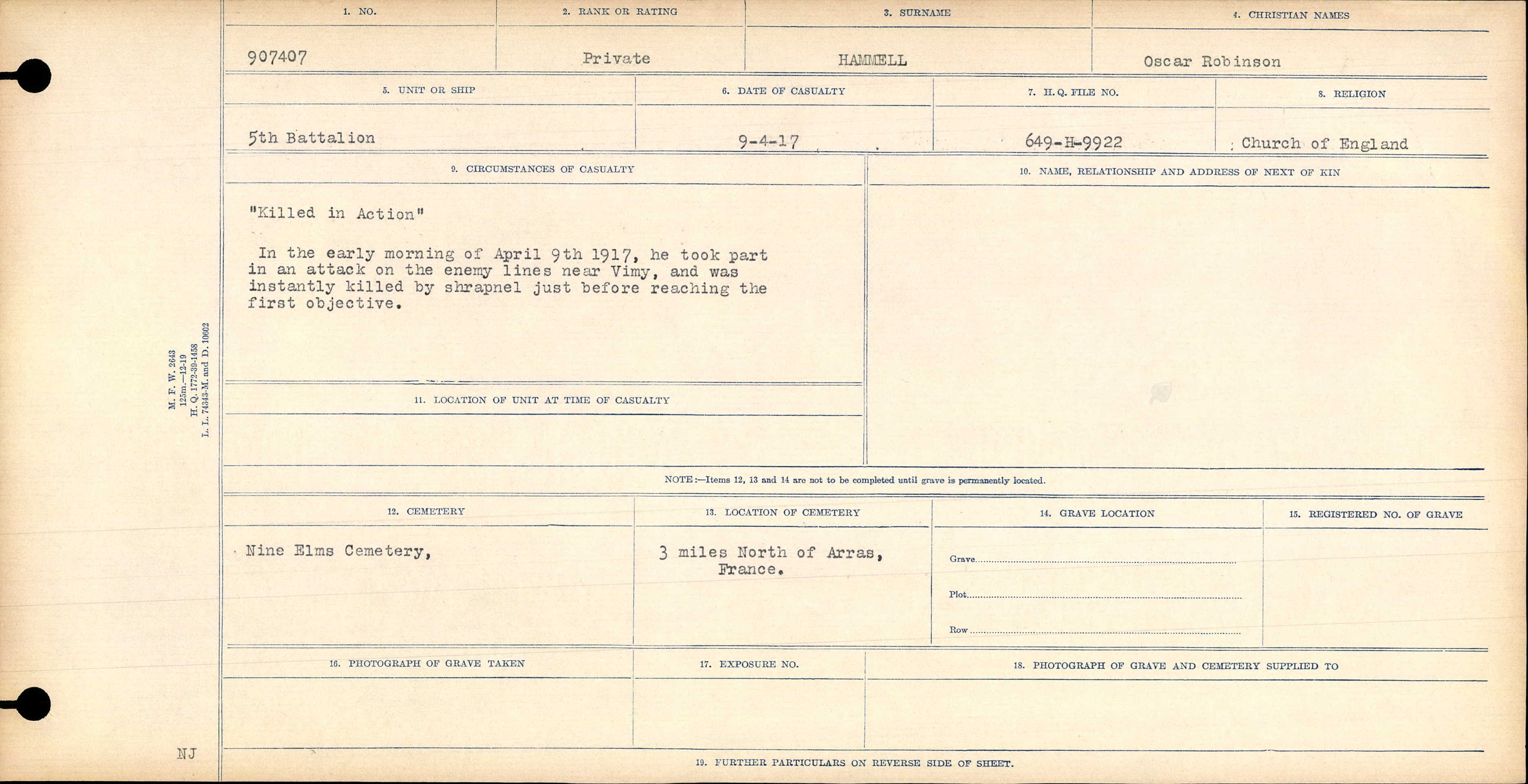 Circumstances of death registers