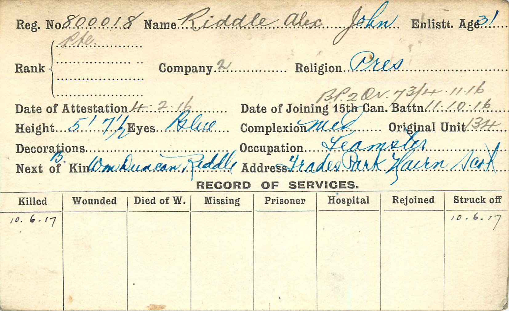 Service Record