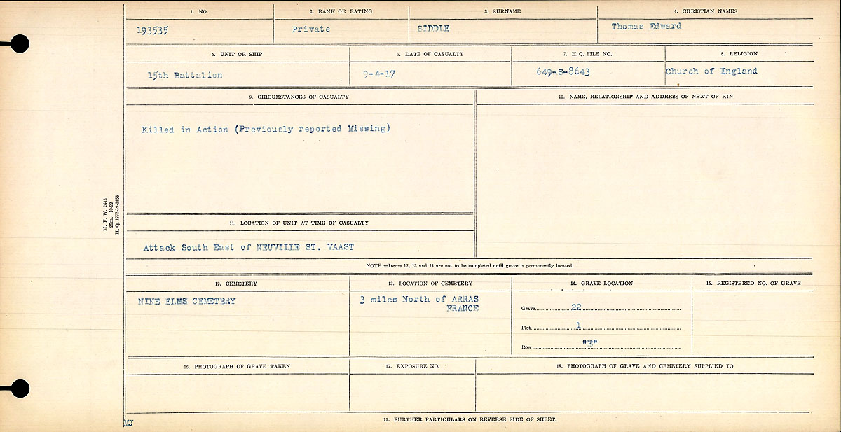 Circumstances of death registers