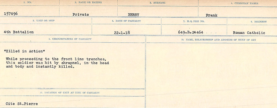 Registres de circonstances du décès
