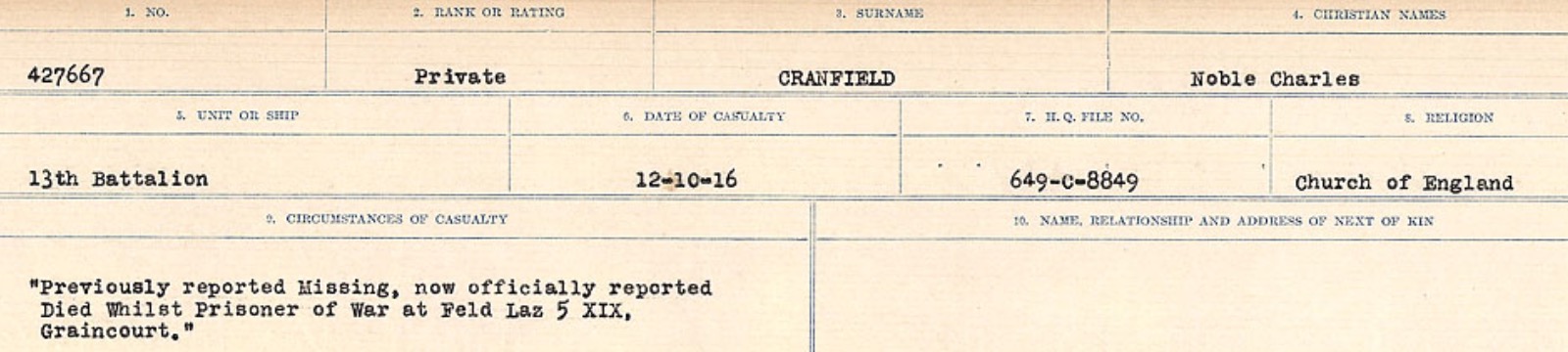 Circumstances of death registers