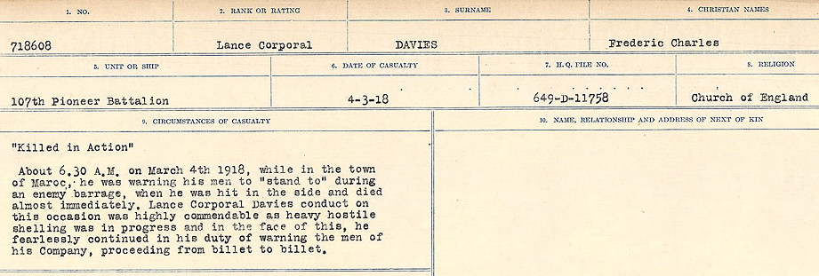 Registres de circonstances du décès