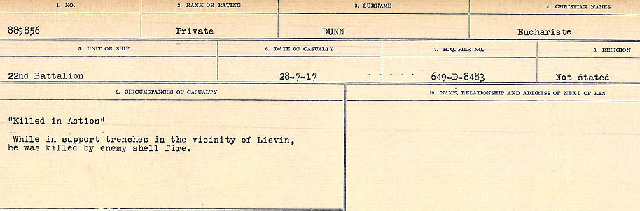 Registres de circonstances du décès