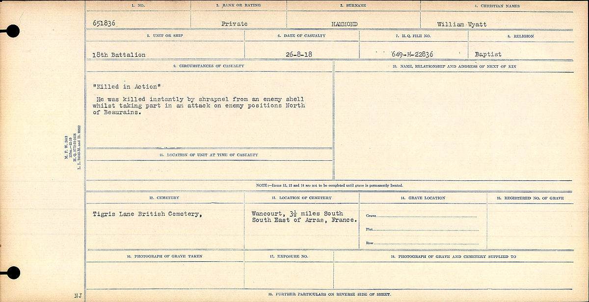 Circumstances of death registers