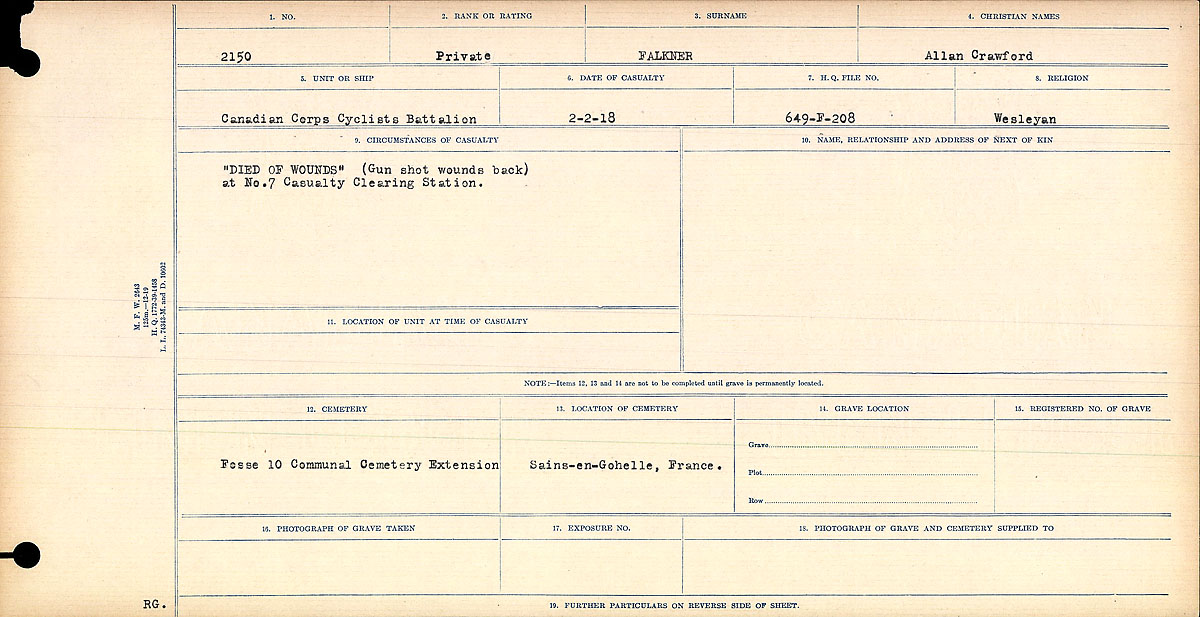 Circumstances of death registers