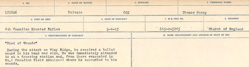 Circumstances of death registers