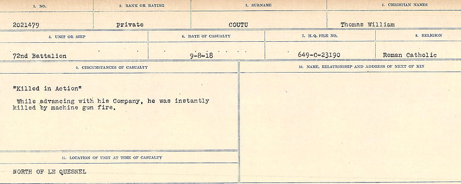 Circumstances of Death Registers
