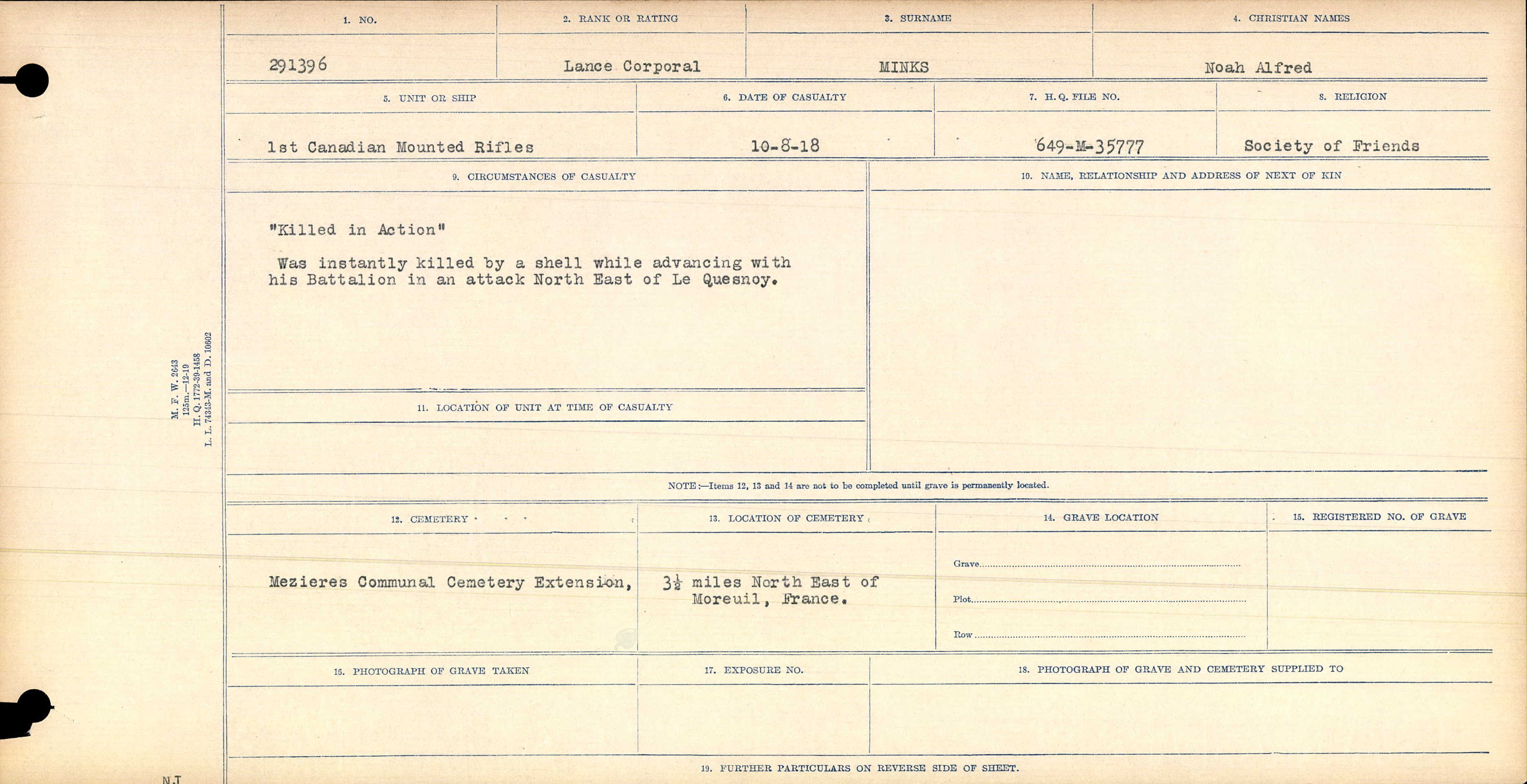Circumstances of death registers