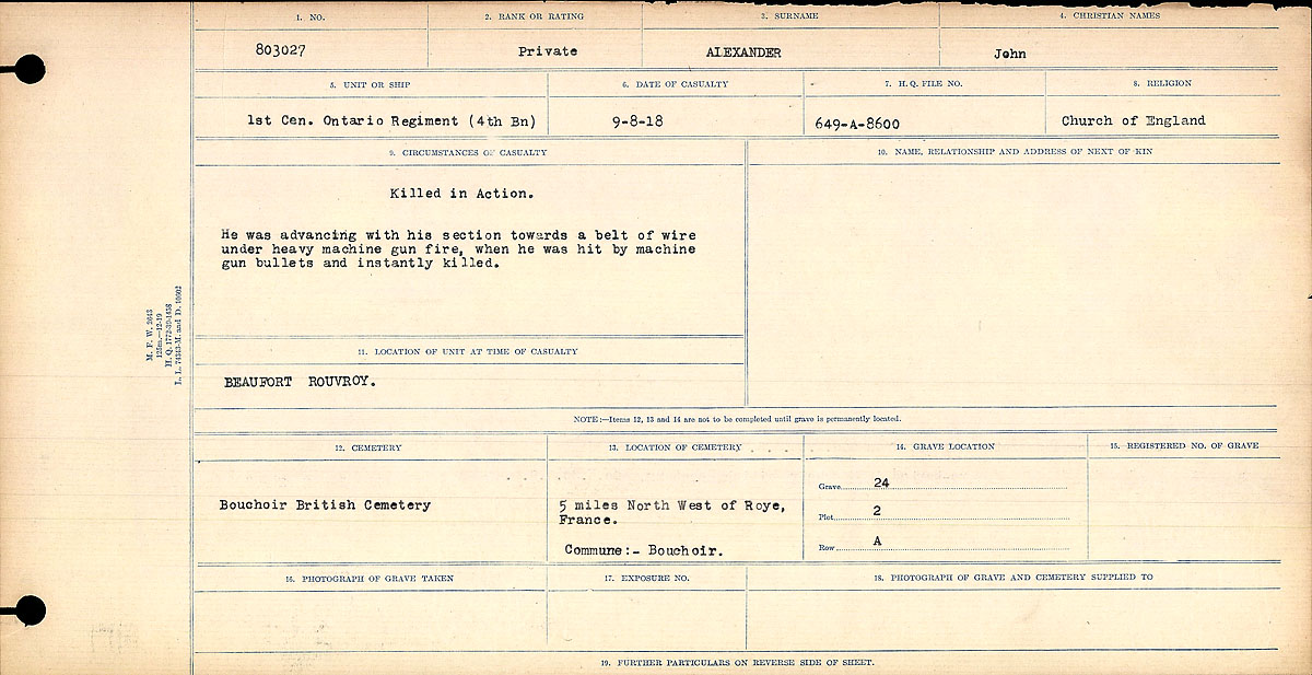 Circumstances of death registers