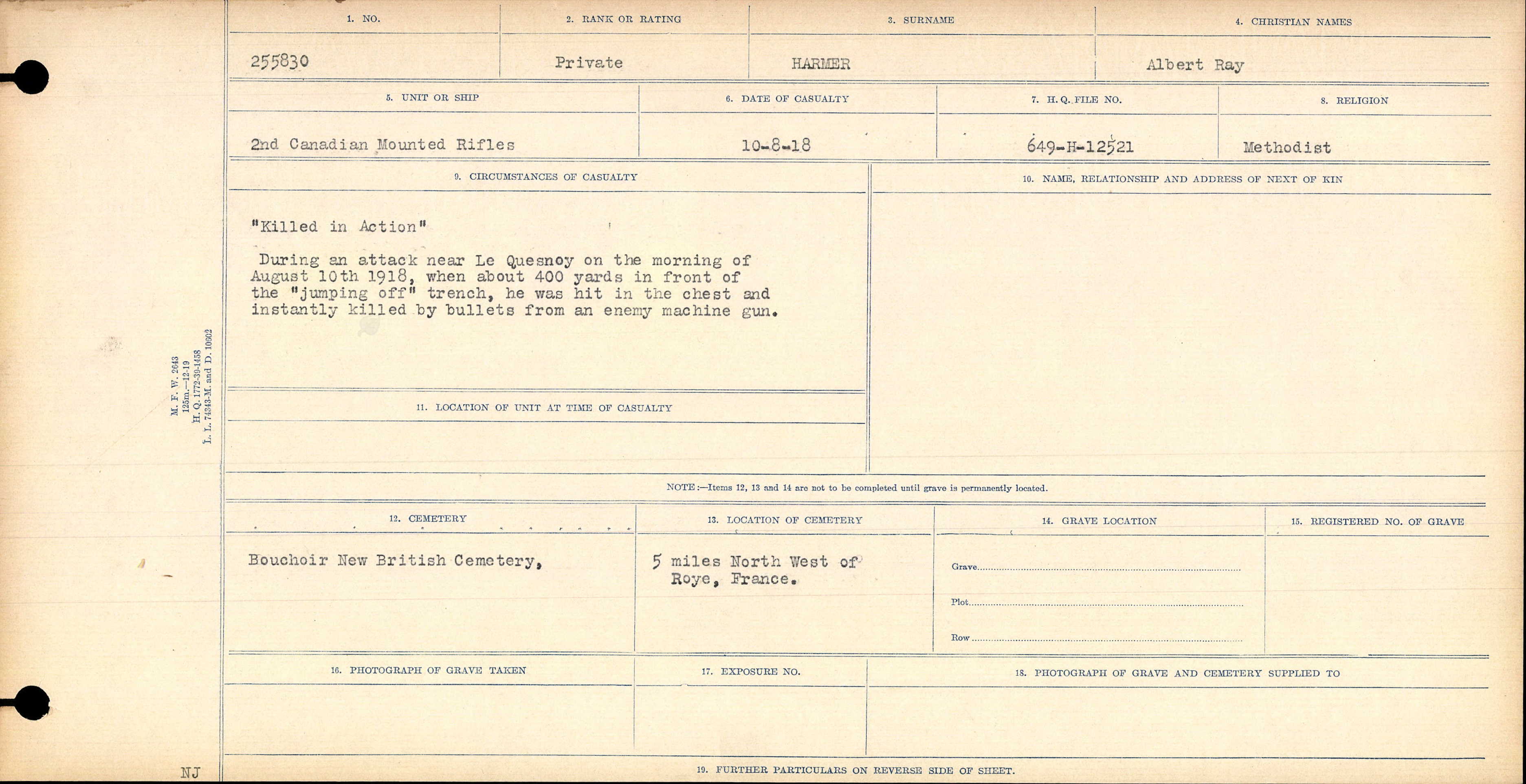 Circumstances of Death Registers