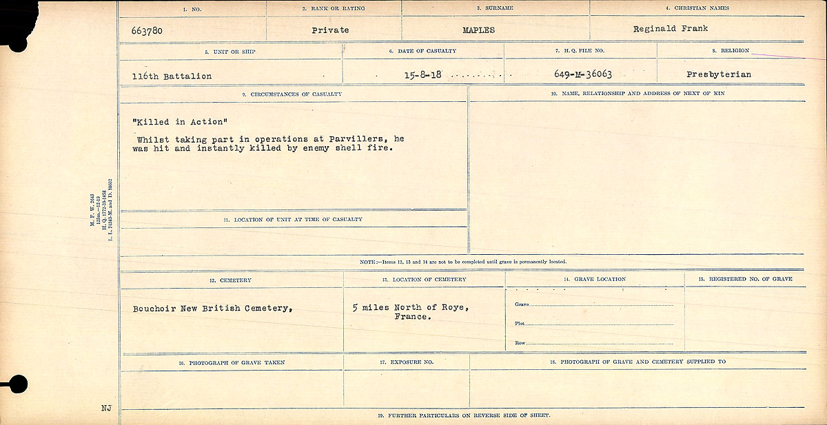 Circumstances of death registers