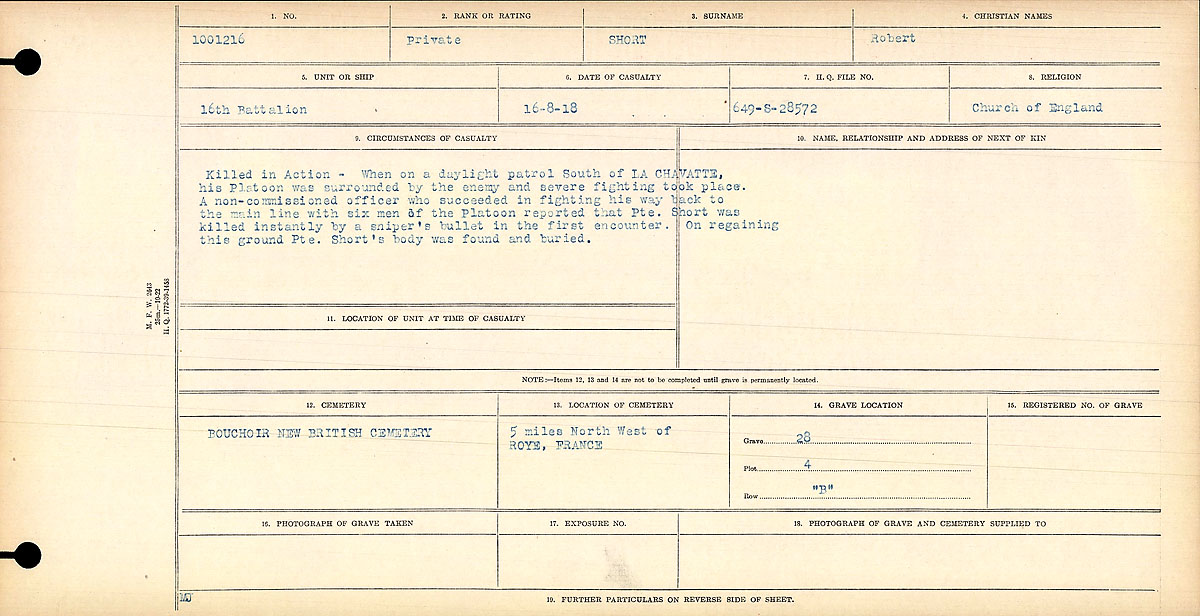 Circumstances of death registers