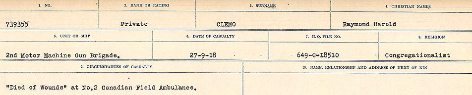 Circumstances of Death Registers