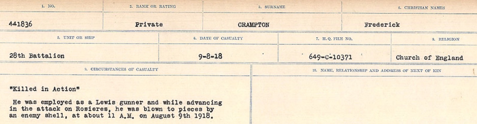 Circumstances of death registers