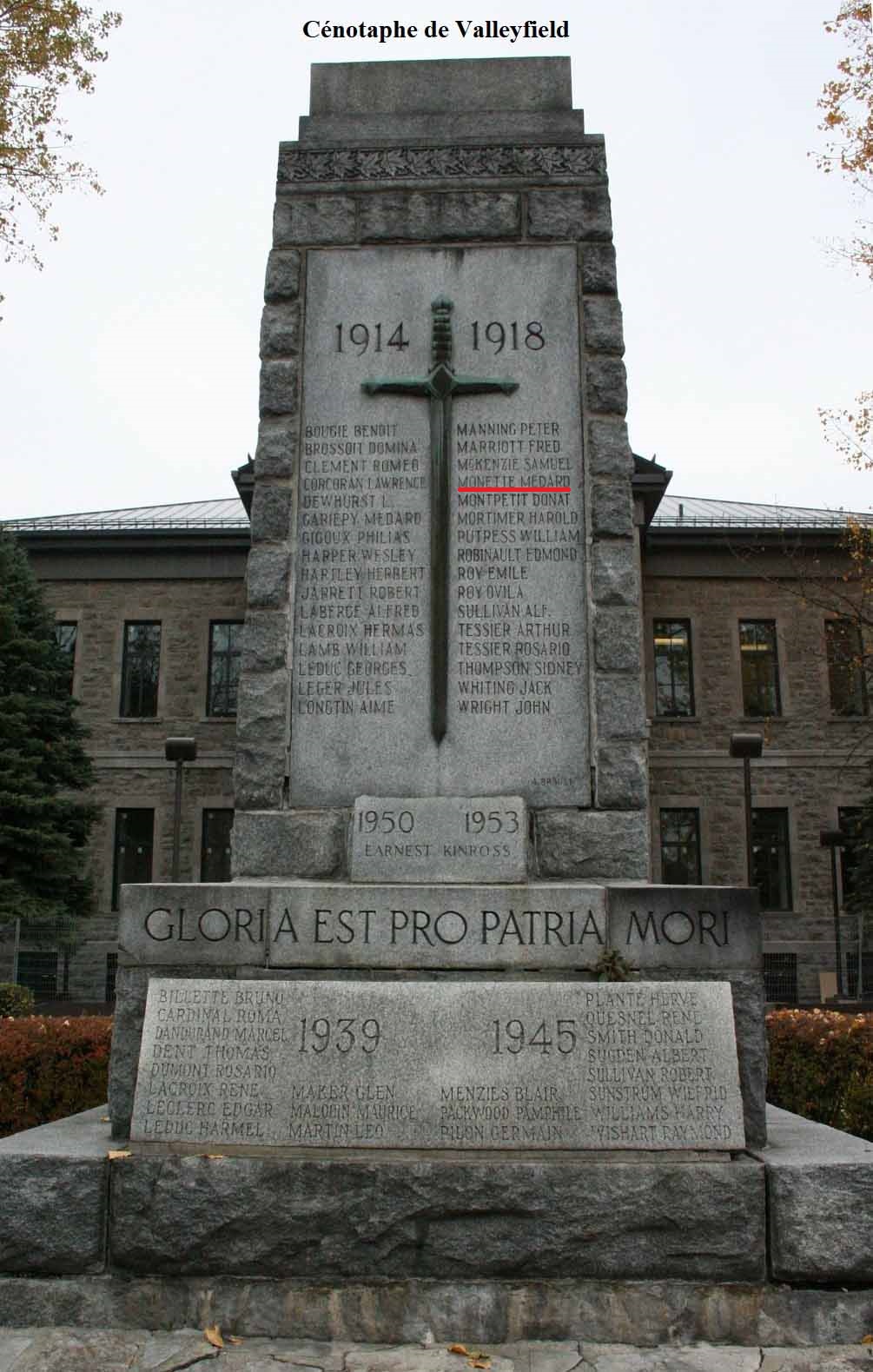 Cenotaph of Valleyfield