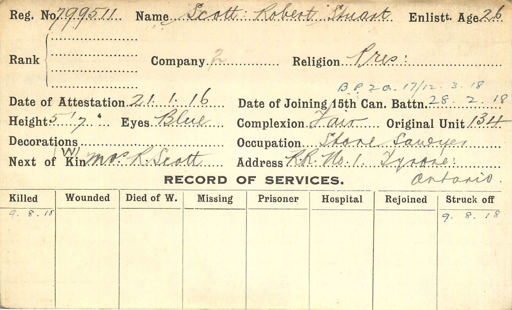 Record of Service