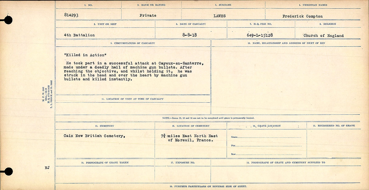 Circumstances of death registers