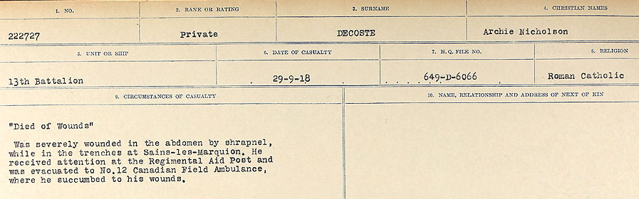 Circumstances of death registers