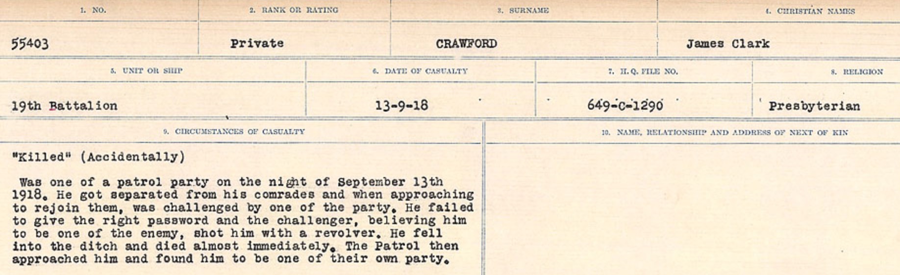 Circumstances of death registers