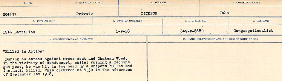 Circumstances of death registers