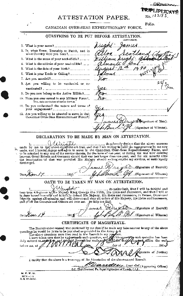 Attestation Paper (page 1)