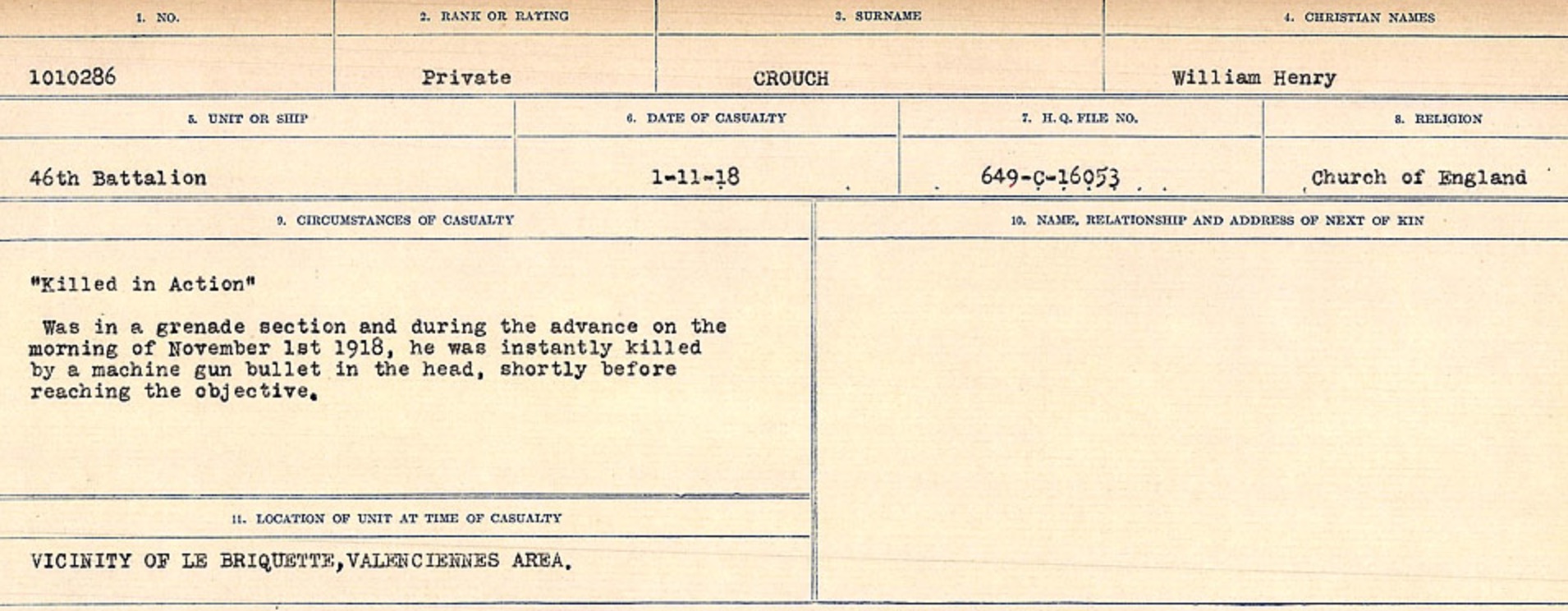 Circumstances of death registers