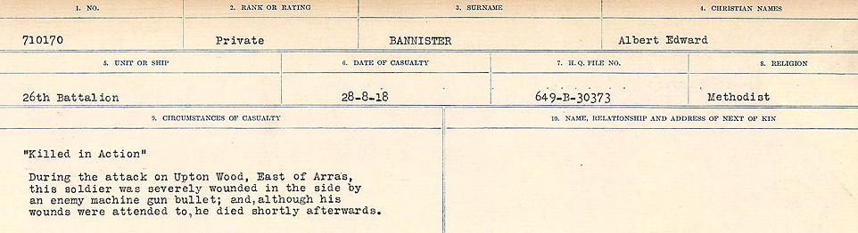 Registres de circonstances du décès