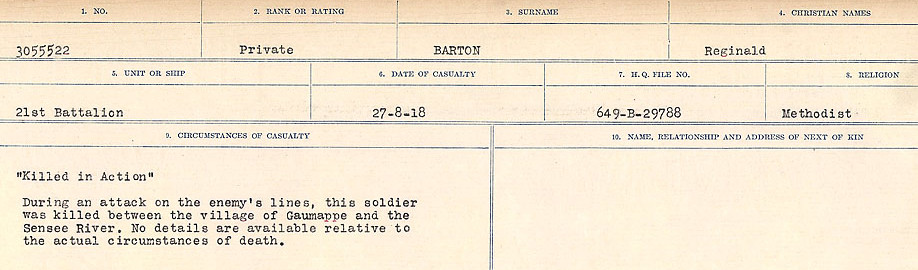 Registres de circonstances du décès