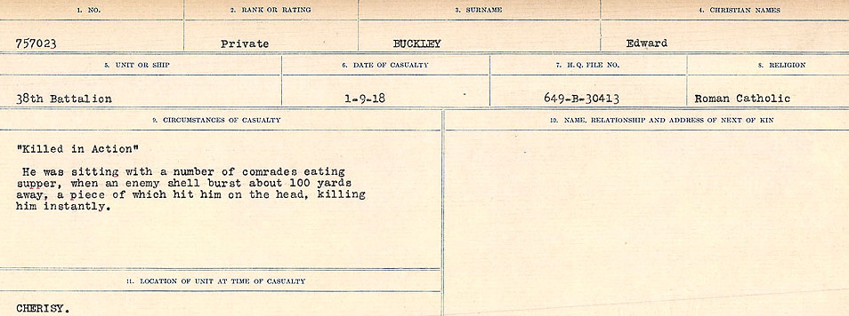 Registres de circonstances du décès