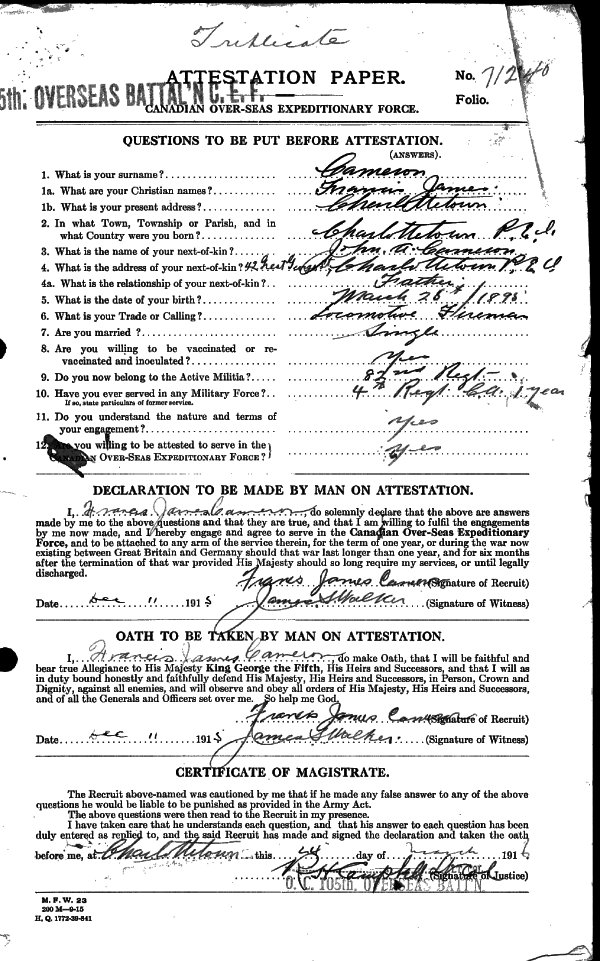 Document d'attestation 