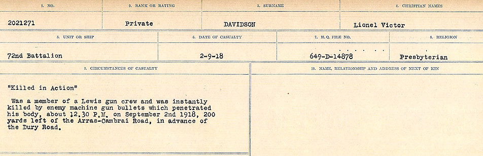 Registres de circonstances du décès