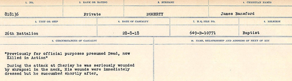Registres de circonstances du décès