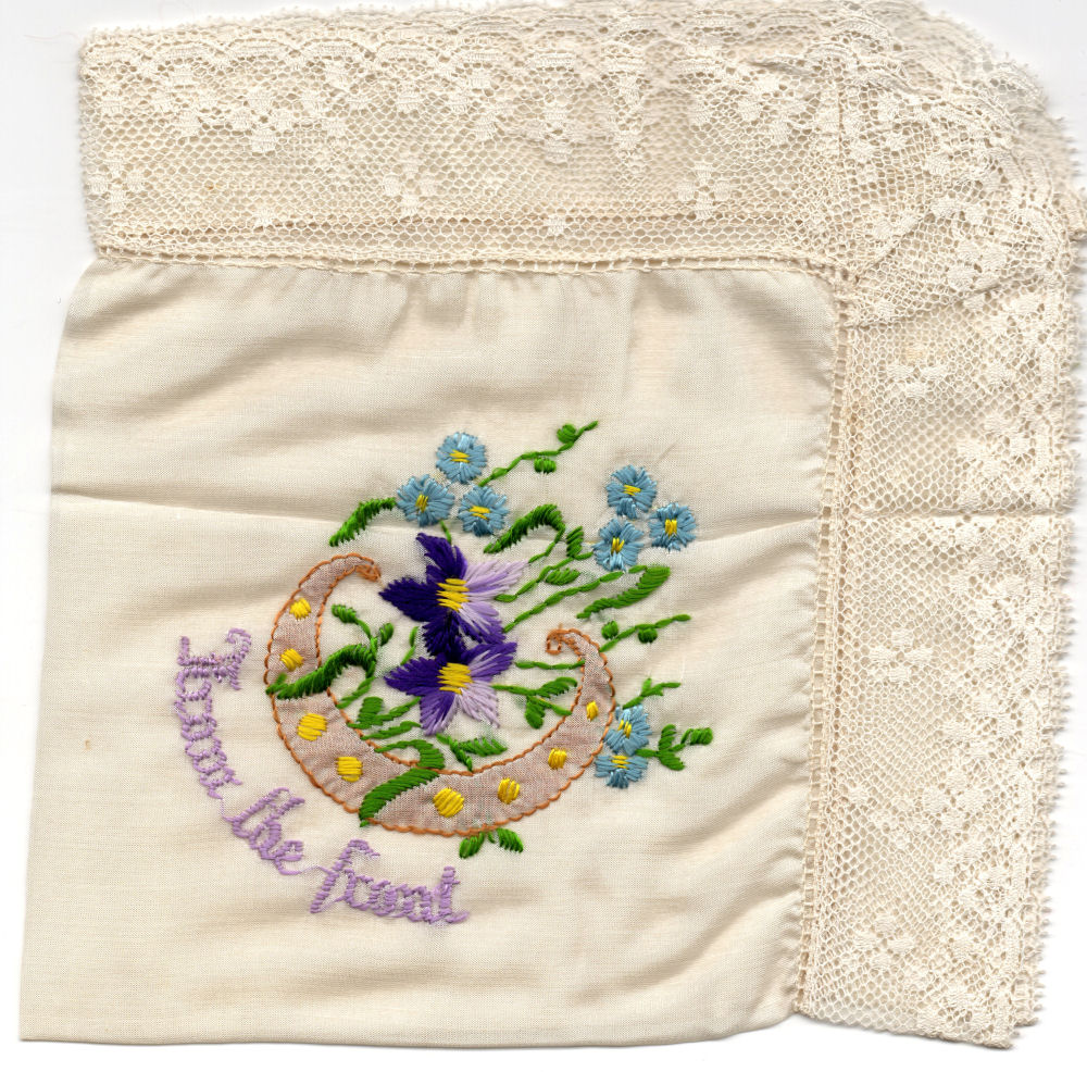 Handkerchief sent to his mother