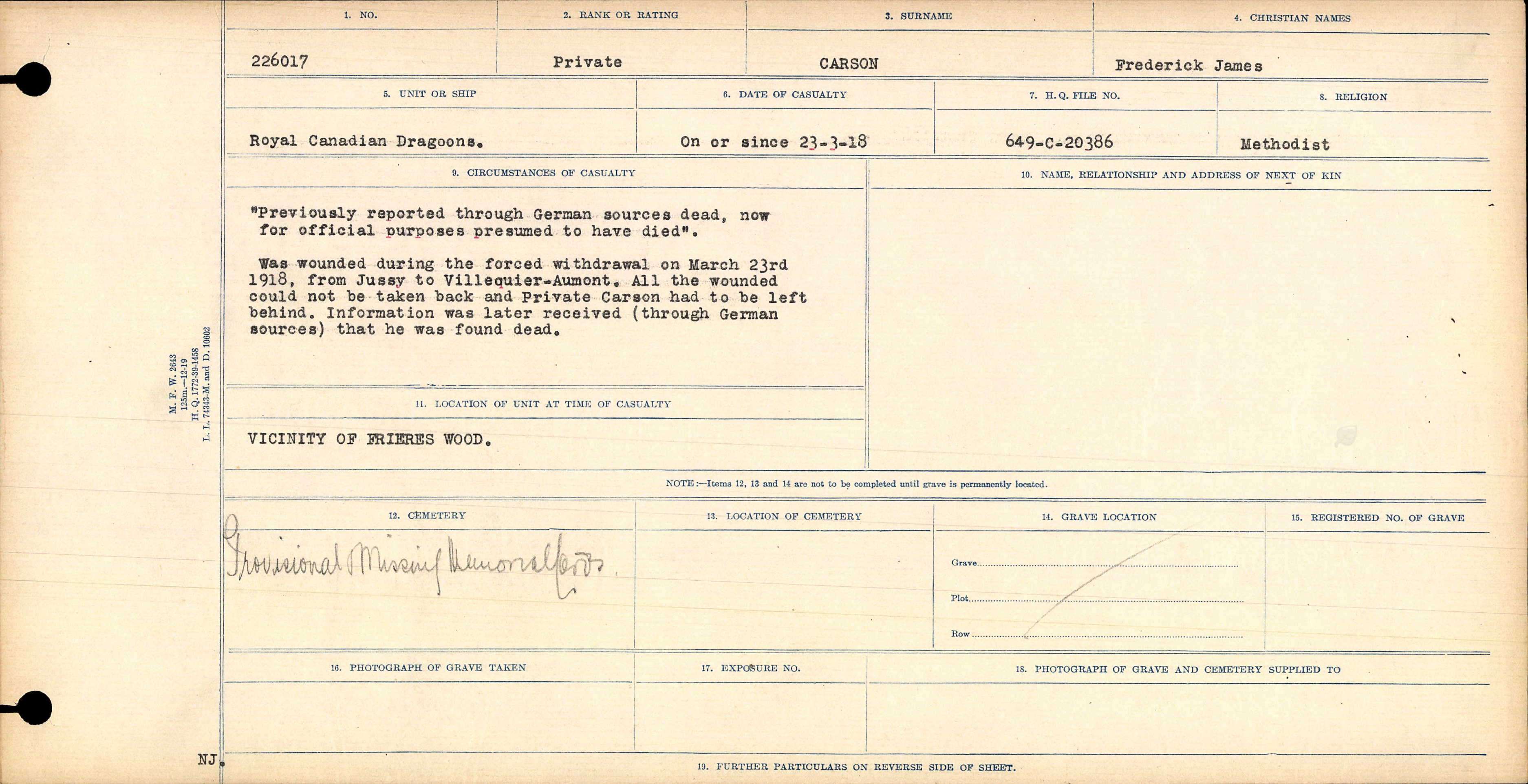 Circumstances of Death Registers