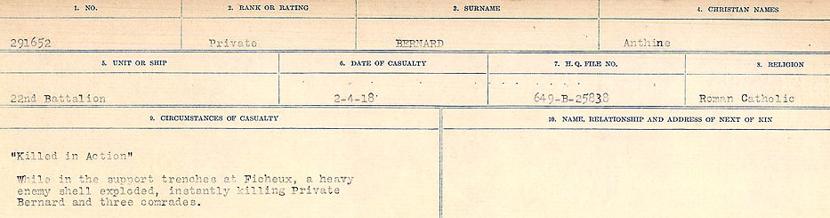 Registres de circonstances du décès