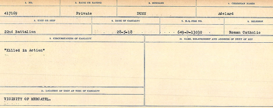 Registres de circonstances du décès