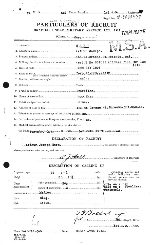 Attestation Paper (Front)