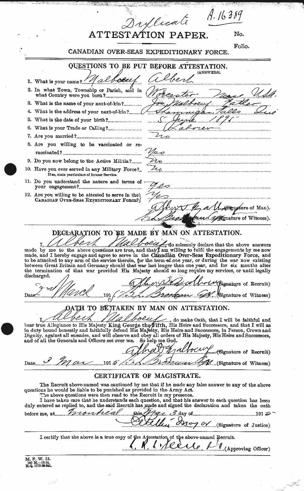 Documents d'attestation