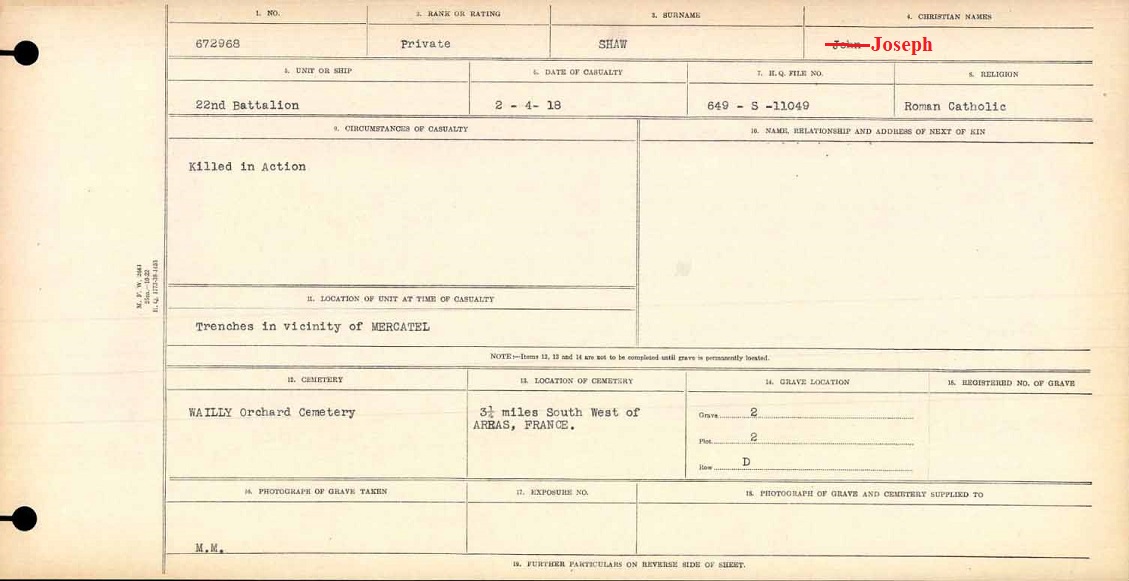 Circonstances de décès.