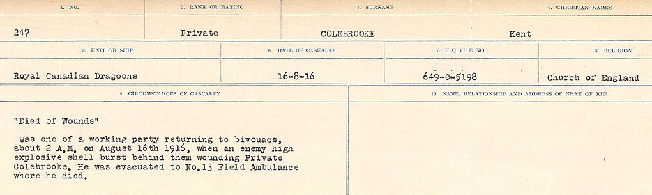 Registres de circonstances du décès